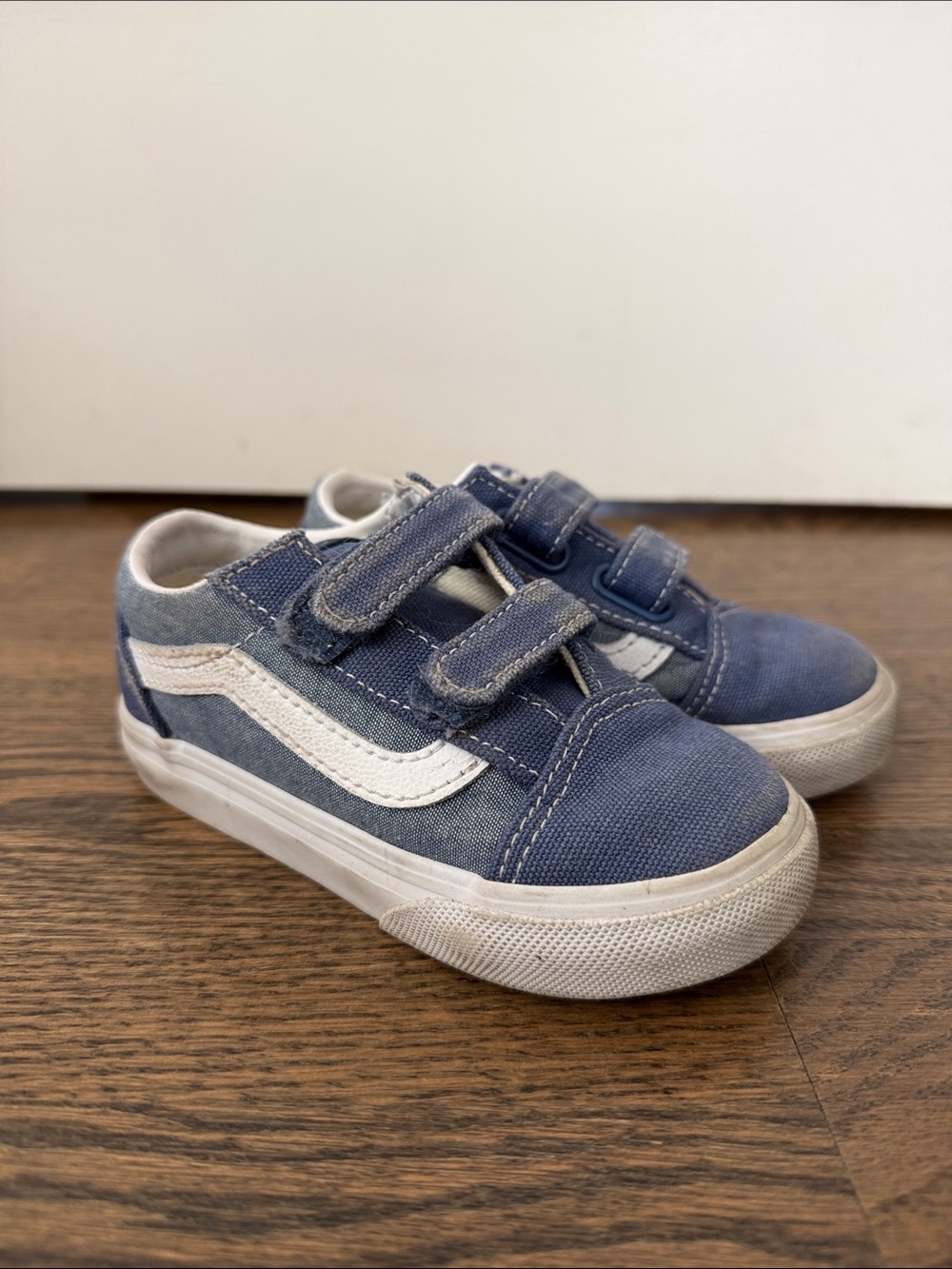 Vans Toddler Blue Canvas Velcro Sneakers